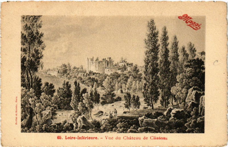 Carte postale ancienne Loire-Inferieure - Vue du Chateau de Clisson à Vue