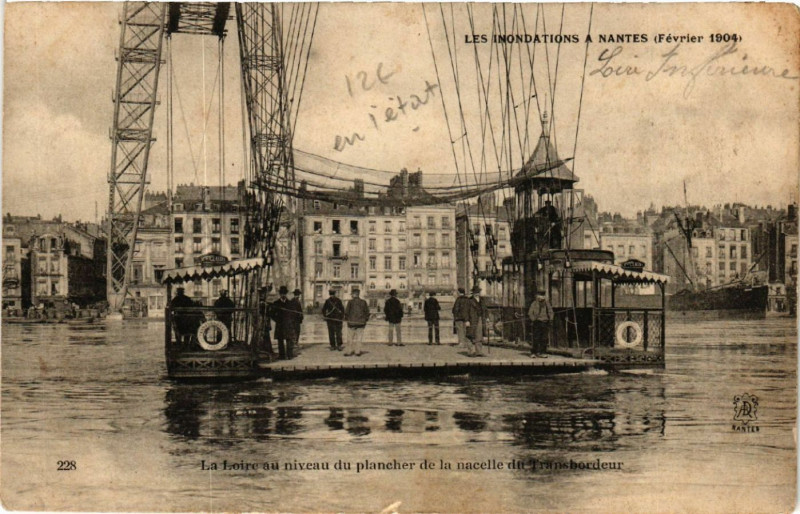 Carte postale ancienne Inondatins a Nantes (Fevrier 1904) à Nantes