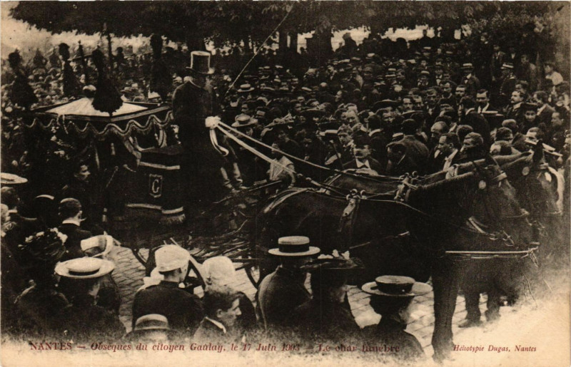 Carte postale ancienne Nantes - Obserques du ciloyen Gaalay le 17 Juin 1903 à Nantes