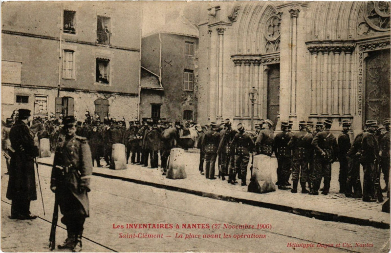 Carte postale ancienne Les Inventaires a Nantes (27 Novembre 1906) - Saint-Clement à Nantes