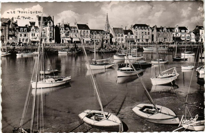 Carte postale ancienne La Cote d'Amour - Le Pouliguen - Le Port a Marée basse au Pouliguen