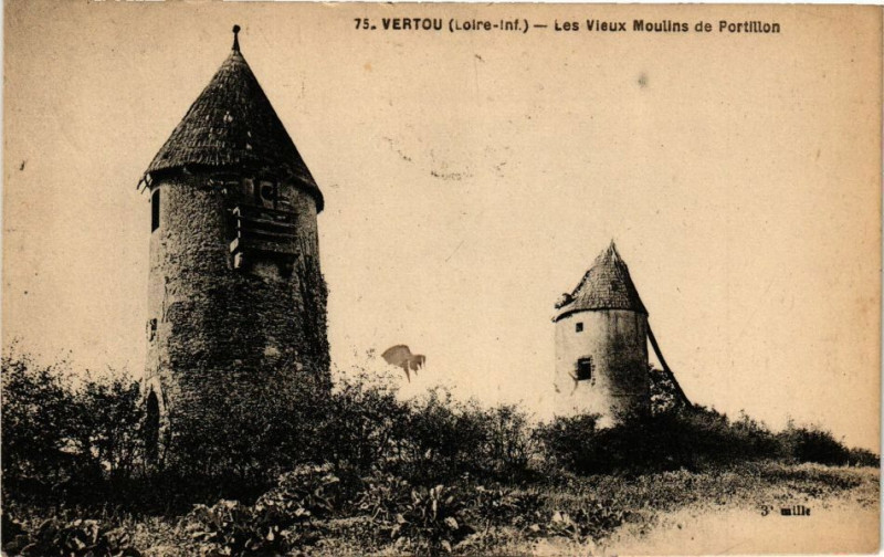 Carte postale ancienne Vertou - Les Vieux MOULINs de Portillon à Vertou