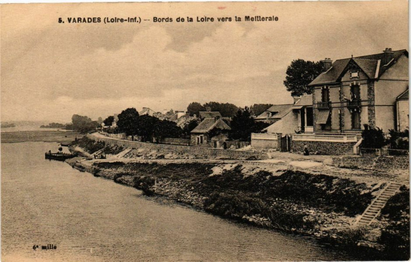 Carte postale ancienne Varades - Bords de la Loire vers la Meillerale