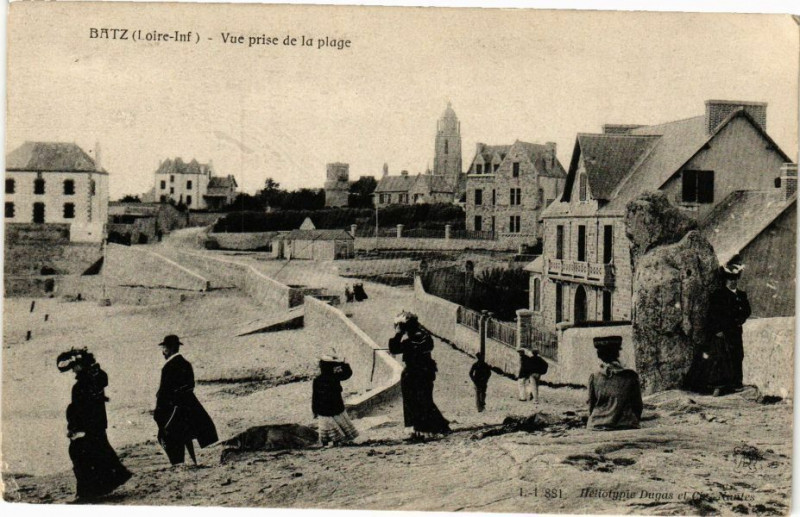 Carte postale ancienne Batz - Vue prise de la plage à Vue