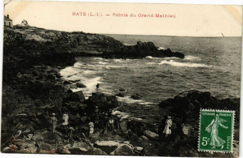 Carte postale ancienne Batz - Pointe du Grand - Mathieu