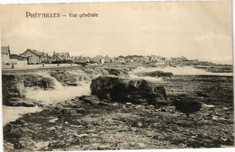 Carte postale ancienne Prefailles - Vue générale à Préfailles