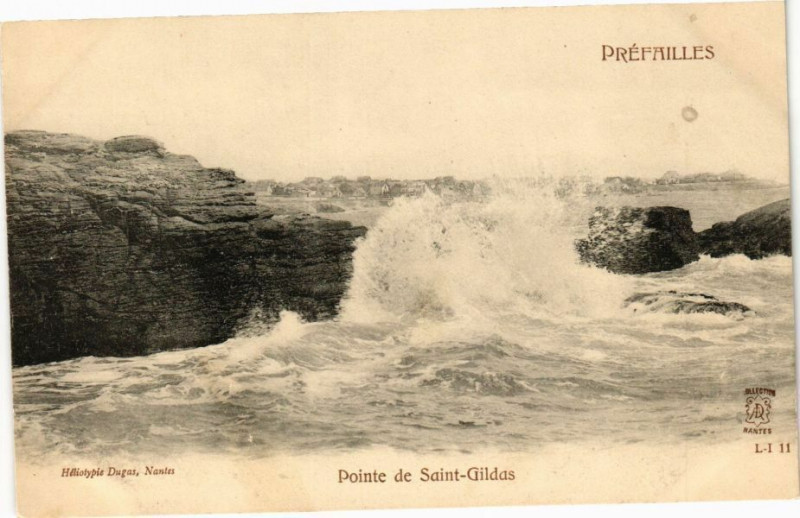 Carte postale ancienne Prefailles - Pointe de Saint-Gildas à Préfailles