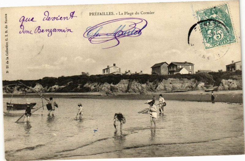 Carte postale ancienne Prefailles - La Plage du Cormier à Préfailles