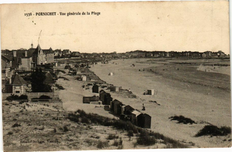 Carte postale ancienne Pornichet - Vue générale de la Plage à Pornichet