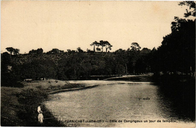 Carte postale ancienne Pornichet - Cote de Conrigoux un jour de tempete à Pornichet