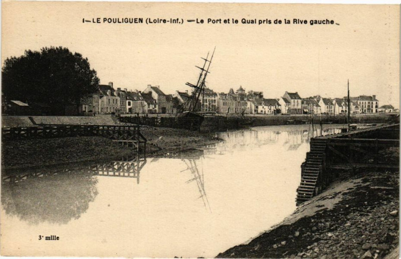 Carte postale ancienne Le Pouliguen - Le Port et le Quai pris de la Rive gauche au Pouliguen
