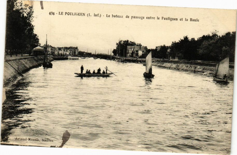 Carte postale ancienne Le Pouliguen - Le bateau de passage de entre le au Pouliguen