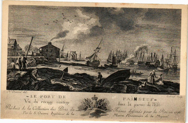 Carte postale ancienne Le Pont de Paimbeuf - Vu du rivage contigu dans la partre de l'Eft