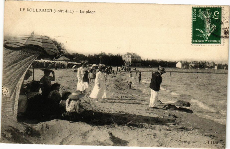 Carte postale ancienne Le Poligues - La plage