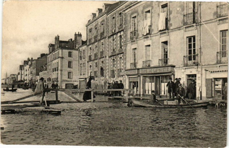 Carte postale ancienne Doulos - Inondations de fevrier 1904 - Le Gue Rolerk