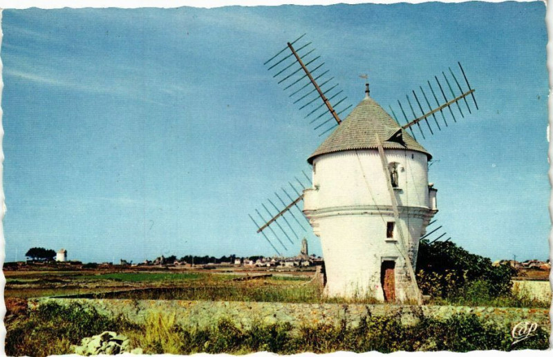 Carte postale ancienne Batz-sur-Mer - Moulin a vent à Batz-sur-Mer