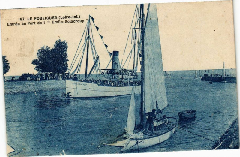 Carte postale ancienne Le Pouliguen - Entrée au Port de l Emile-Solacroup au Pouliguen