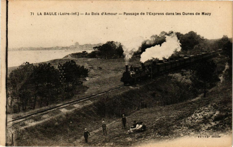 Carte postale ancienne La Baule - Au Bois d'Amour - Passage de l'Express dans