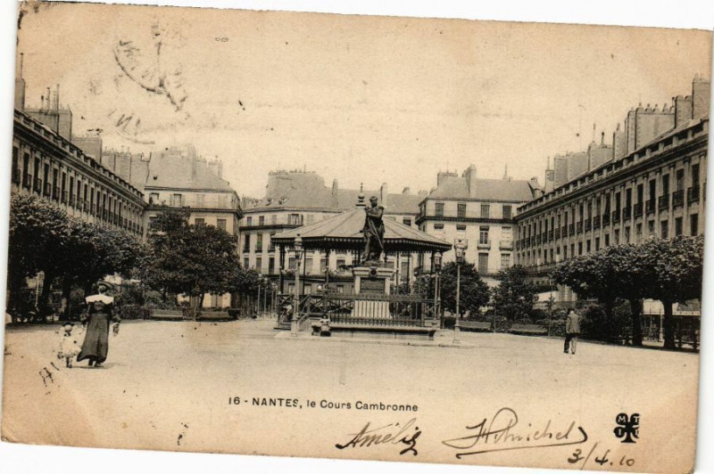 Carte postale ancienne Nantes le Cours Cambronne à Nantes