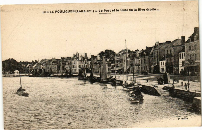 Carte postale ancienne Le Pouliguen - Le Port et le Quai de la Rive droite au Pouliguen
