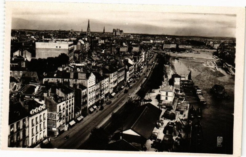 Carte postale ancienne Nantes - Vue prise du Transbordeur à Nantes