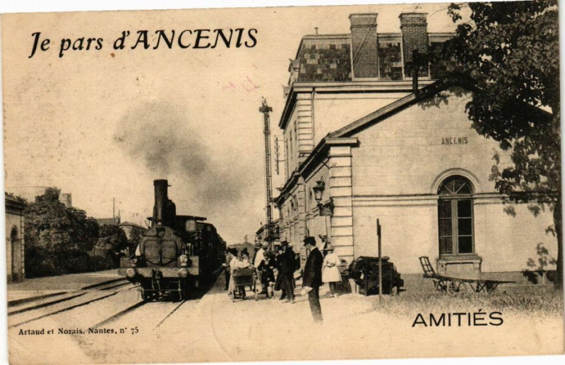 Carte postale ancienne Je pars d Ancenis - Amities