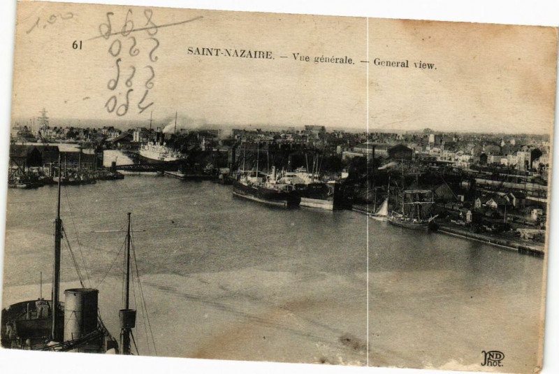 Carte postale ancienne Saint-Nazaire - Vue générale à Saint-Nazaire