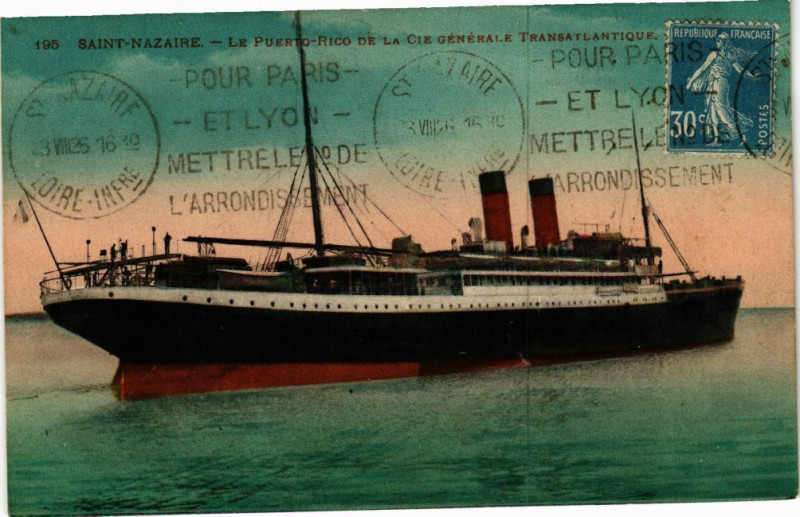 Carte postale ancienne Saint-Nazaire - Le Poerto Rico de la Cie générale à Saint-Nazaire