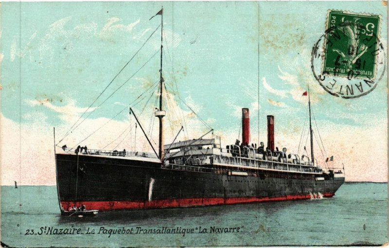 Carte postale ancienne Saint-Nazaire - Le Paquebot Transatlatique La Navarre à Saint-Nazaire