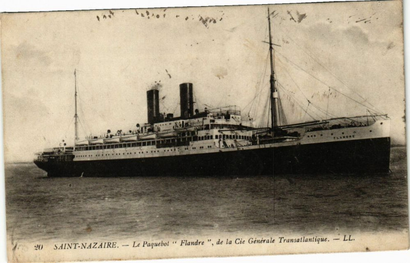 Carte postale ancienne Saint-Nazaire - Le Paquebot Flandre de la Cie générale à Saint-Nazaire