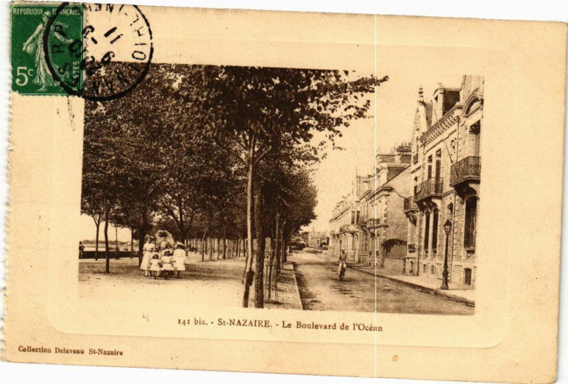 Carte postale ancienne Saint-Nazaire - Le Boulevard de l'Ocean à Saint-Nazaire