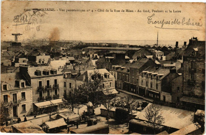 Carte postale ancienne Saint-Nazaire - Vue panoramique-Cote de la Rue de Mean à Saint-Nazaire