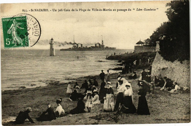 Carte postale ancienne Saint-Nazaire - Un joli Coin de la Plage de Ville-es-Martin à Saint-Nazaire