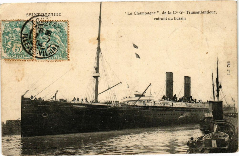 Carte postale ancienne Saint-Nazaire - La Champagne de la Transatlantique à Saint-Nazaire