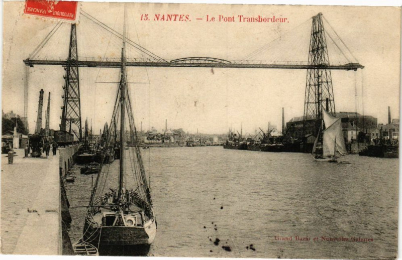 Carte postale ancienne Nantes-Le Pont Transbordeur à Nantes