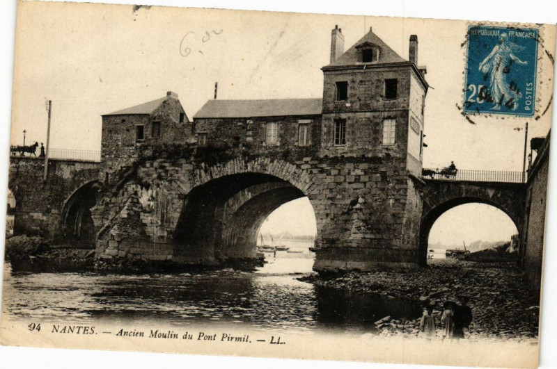 Carte postale ancienne Nantes - Ancien Moulin du Pont Pirmil à Nantes