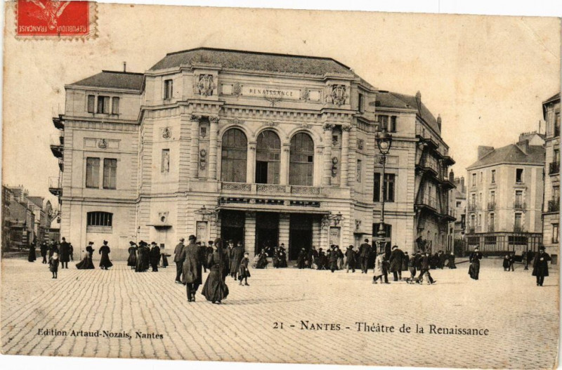 Carte postale ancienne Nantes - Theatre de la Renaissance à Nantes