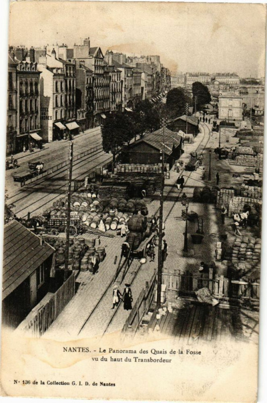 Carte postale ancienne Nantes Le Panorama des Quais de la Fosse vu du haut du... à Nantes