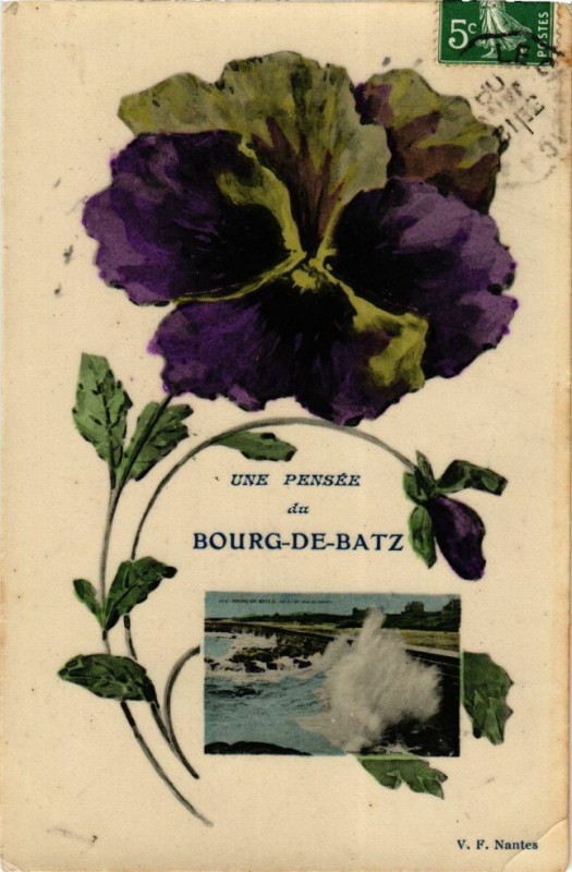 Carte postale ancienne Une Pensée dz Bourg.de-Batz