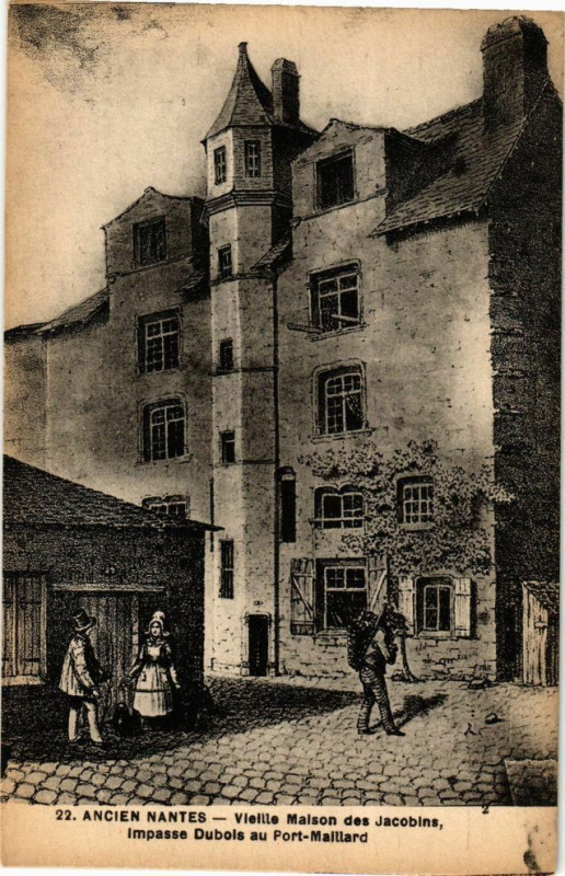 Carte postale ancienne Ancien Nantes - Vieille Maison des Jacobins impasse Dubois au... à Nantes
