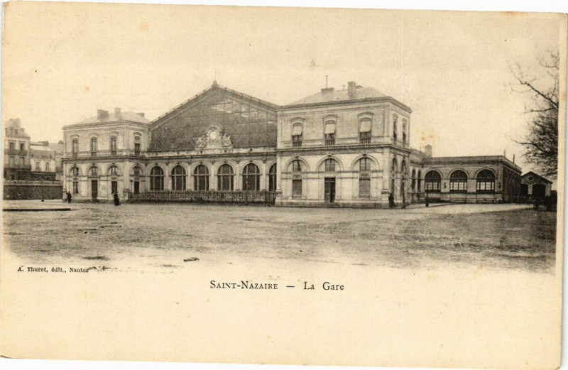 Carte postale ancienne Saint-Nazaire - La Gare à Saint-Nazaire