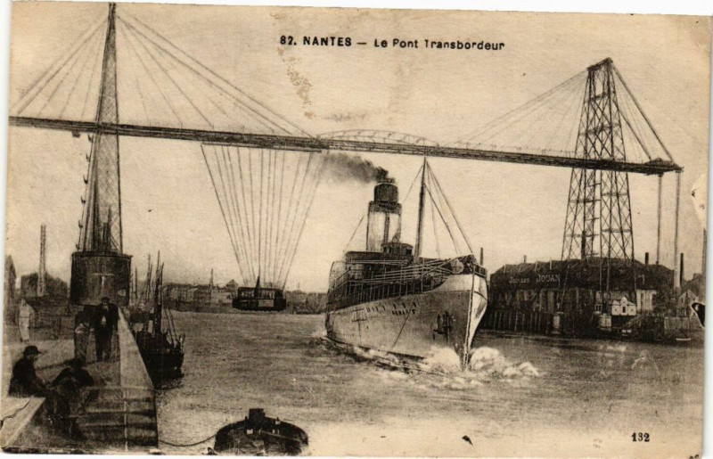Carte postale ancienne Nantes - Le Pont Transbordeur à Nantes