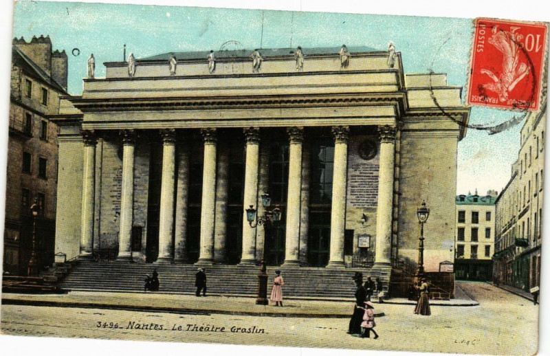 Carte postale ancienne Nantes - Le Theatre Graslin à Nantes