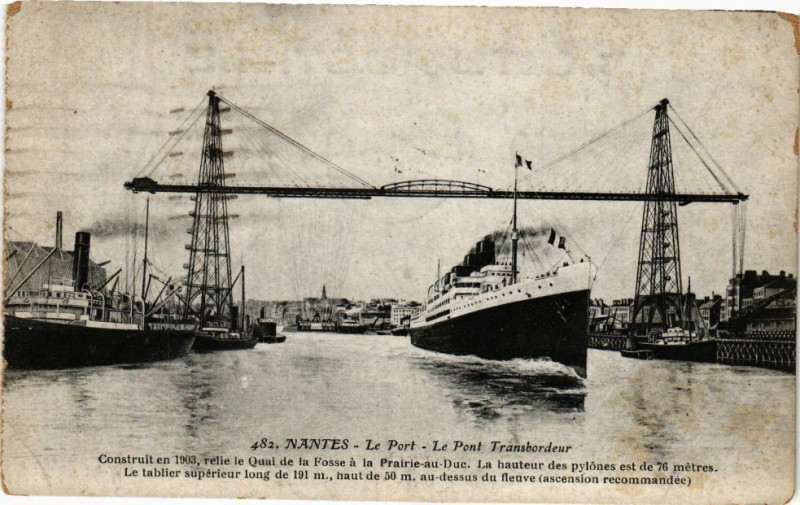 Carte postale ancienne Nantes - Le Port - Le Pont Transbordeur à Nantes