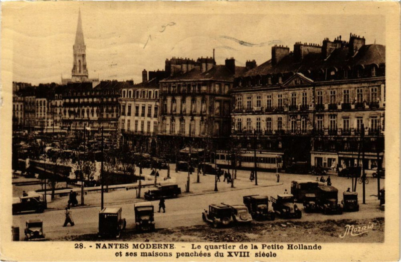 Carte postale ancienne Nantes Moderne - Le quartier de la Petite Hollande et ses panchées à Nantes