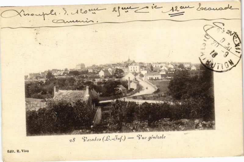 Carte postale ancienne Varades-Vue générale à Vue