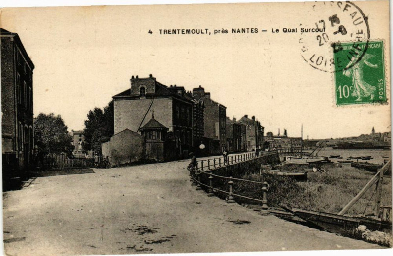 Carte postale ancienne Trentemoult Pres Nantes-Le Quai Surcout à Nantes