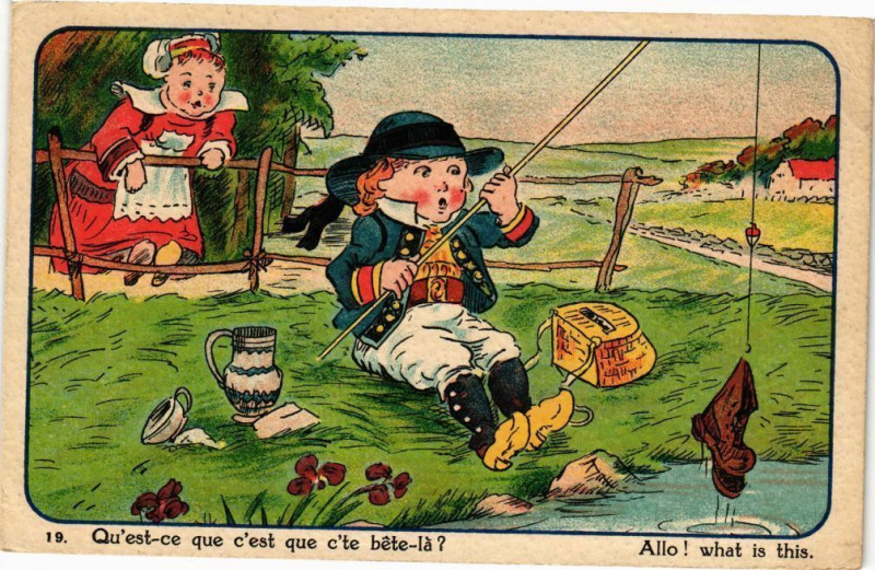 Carte postale ancienne Qu'est-ce que c'est que c'te bete-la