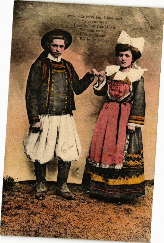 Carte postale ancienne Le coeur fier I'ame ravie Marchons droit