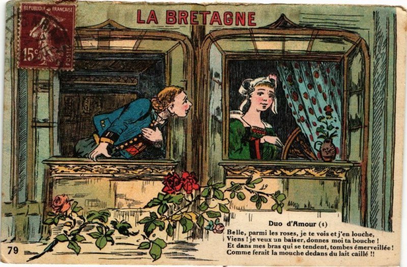 Carte postale ancienne La Bretagne Duo d'Amour